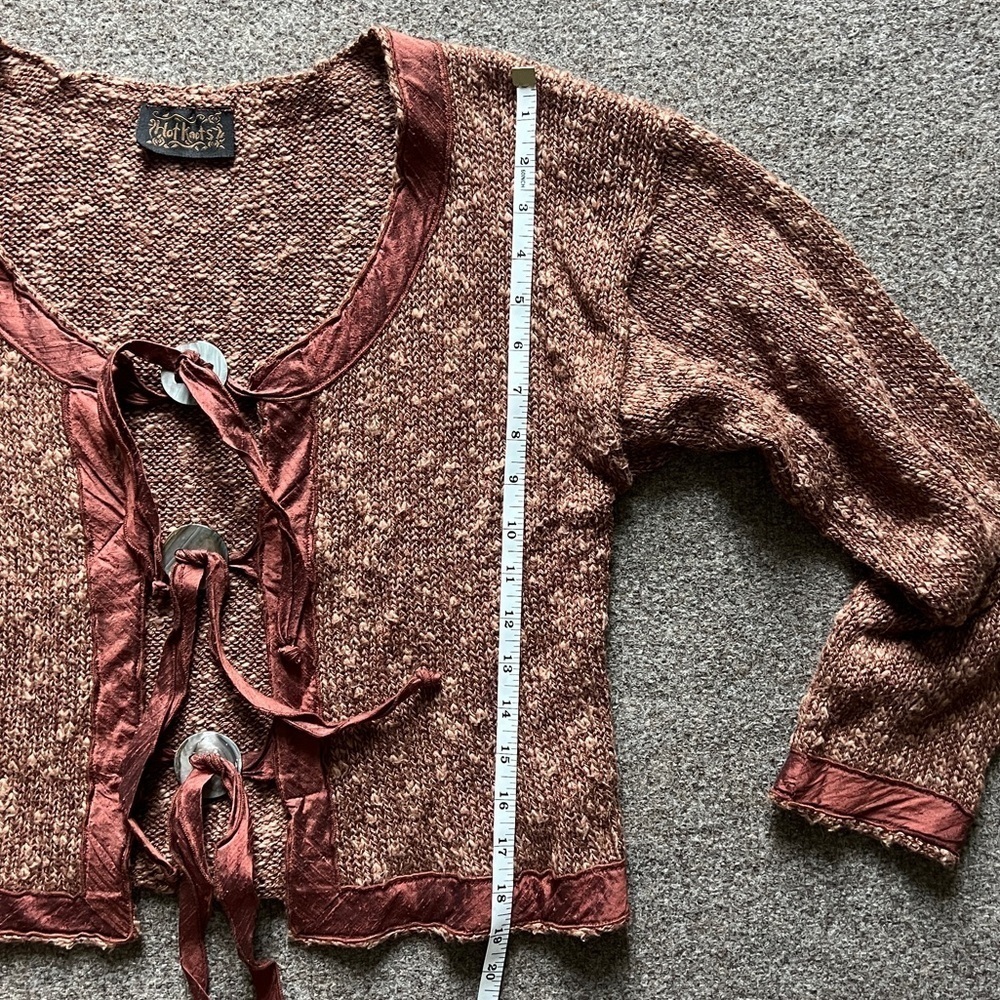 Vintage Y2K Hot Knots Hand Made Cardigan Sweater Renaissance Cottage Fairy Core - Picture 7 of 11